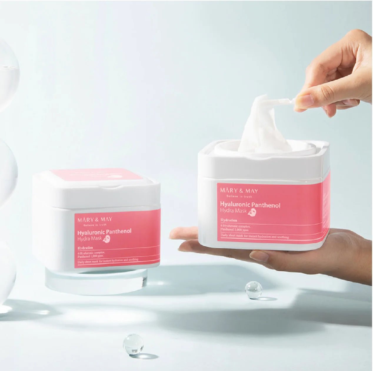 MARY & MAY – Hyaluronic Panthenol Hydra Mask (30 uds) - Mononori