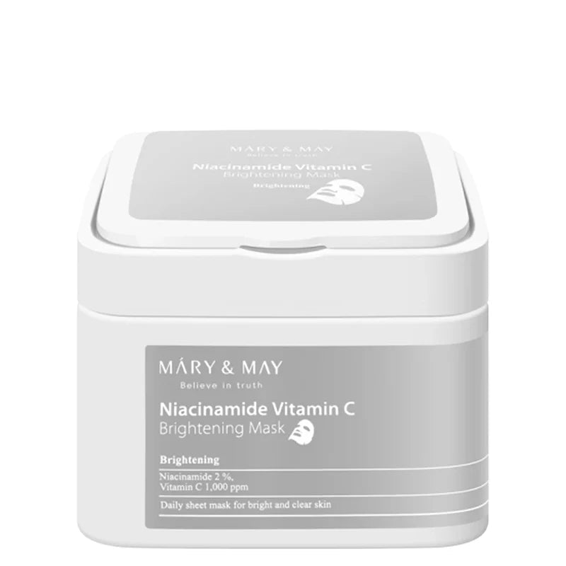 MARY & MAY – Niacinamide + Vitamin C Brightening Mask (30 uds) - Mononori