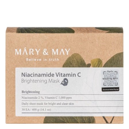 MARY &amp; MAY – Niacinamide + Vitamin C Brightening Mask (30 uds) - Mononori