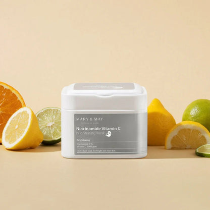 MARY &amp; MAY – Niacinamide + Vitamin C Brightening Mask (30 uds) - Mononori